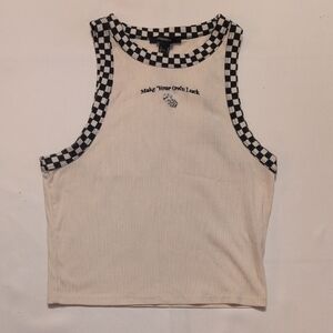 Forever 21 Black and White Checkered Tank Top